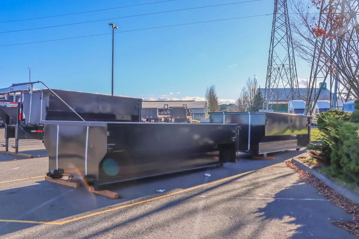 Roll-off dumpster ready for waste disposal at job site for 8 Yard Dumpster Rental in Rancho Cordova